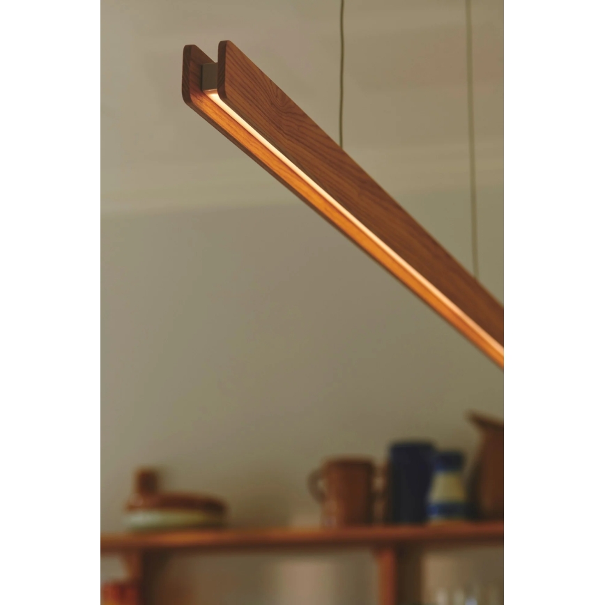 Nordlux - Dimbare LED-hanglamp aan kabel ILGAS LED/47W/230V 3000K beige/wit/essenhout 115 cm