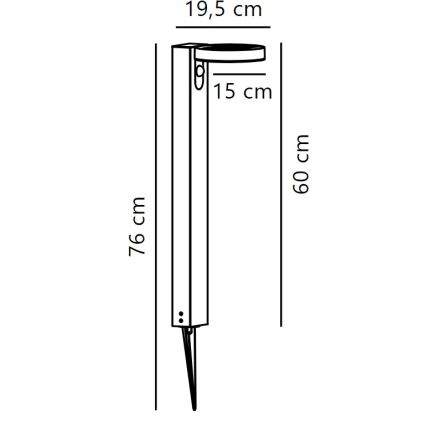 Nordlux - LED Solar lamp met sensor RICA LED/5W/3,7V 2200 mAh IP44