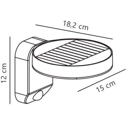 Nordlux - LED Solar wandlamp met sensor RICA LED/5W/3,7V IP44 rond