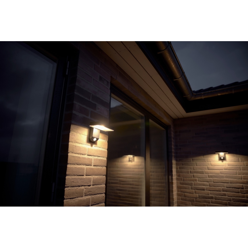 Nordlux - LED Solar wandlamp met sensor RICA LED/5W/3,7V IP44 2200 mAh hoekig
