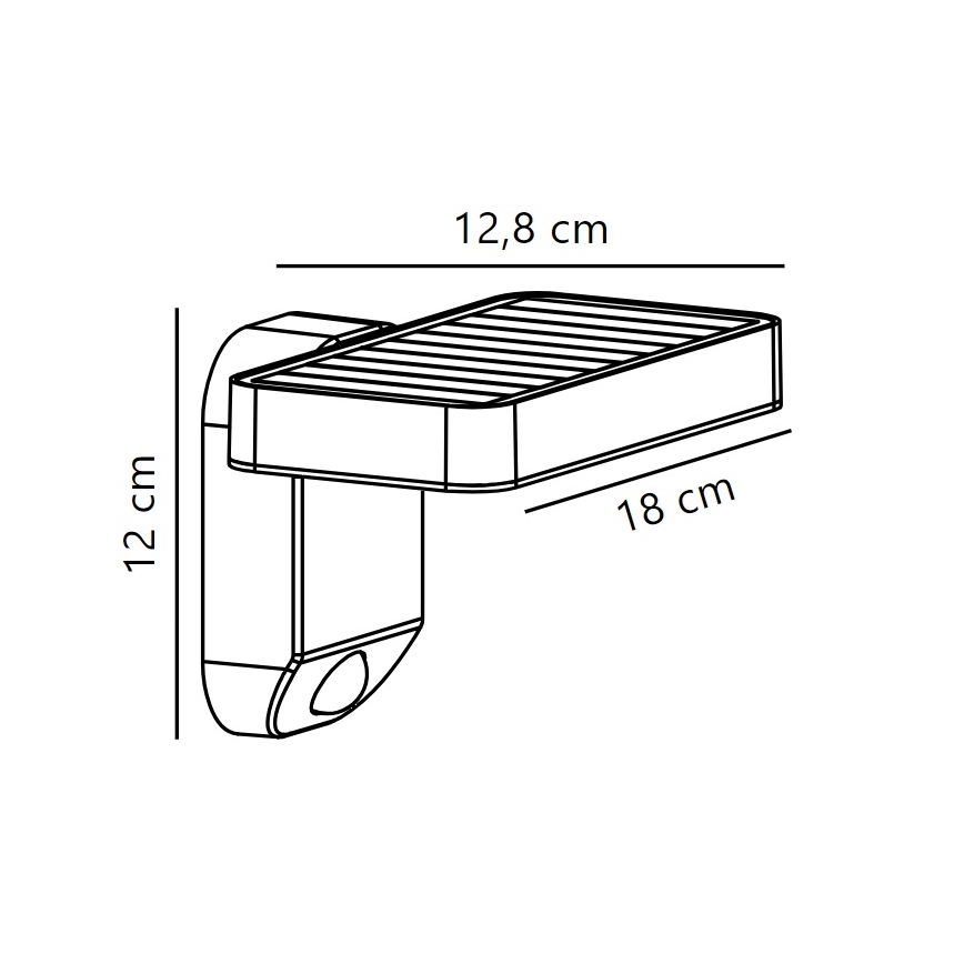 Nordlux - LED Solar wandlamp met sensor RICA LED/5W/3,7V IP44 2200 mAh hoekig