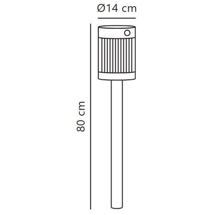 Nordlux - LED-zonnelamp COUPAR LED/3,2W/5V 3000K IP44 zwart 1800 mAh