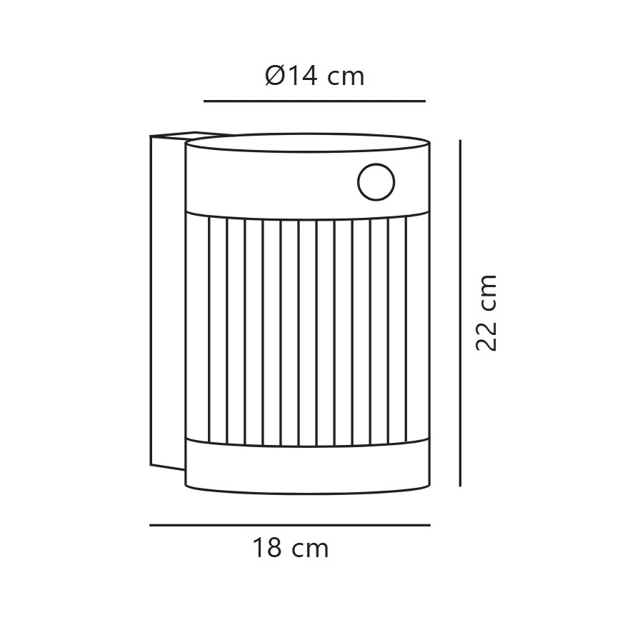 Nordlux - LED Solar Wandlamp met sensor COUPAR LED/3,2W/5V 3000K IP44 1800 mAh zwart