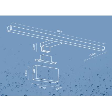 Nordlux - LED-badkamerspiegelverlichting MARLEE LED/8,9W/230V IP44 4000K 50 cm zwart