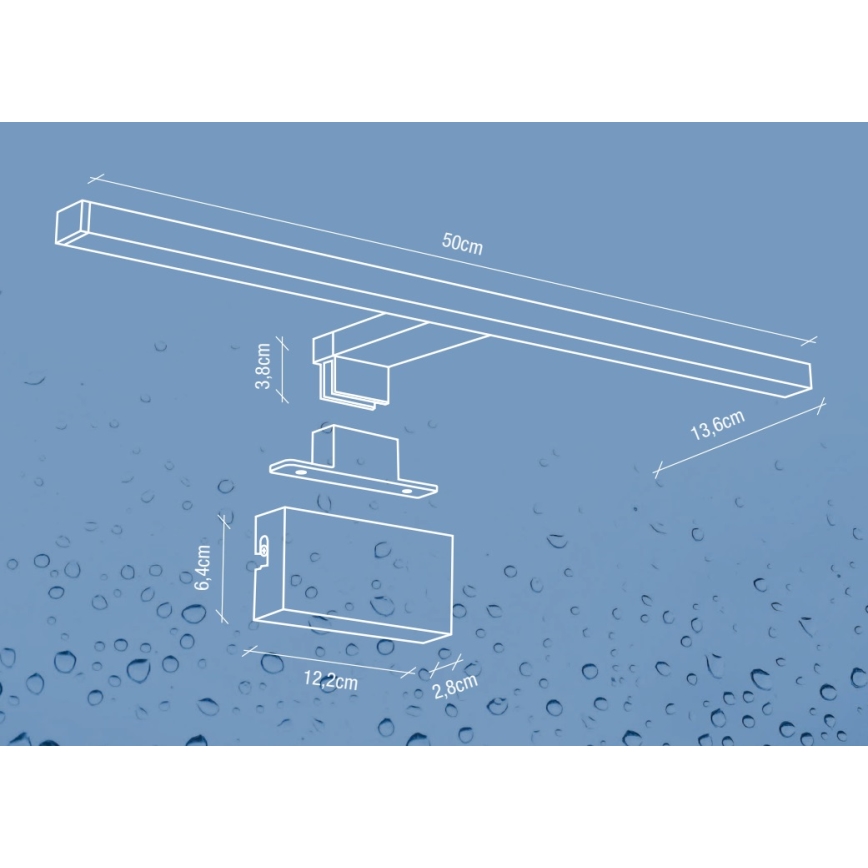 Nordlux - LED-badkamerspiegelverlichting MARLEE LED/8,9W/230V IP44 4000K 50 cm zwart