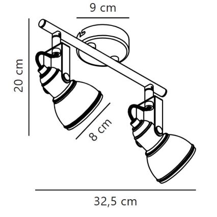 Nordlux - Spot ASLAK 2xGU10/35W/230V blanc