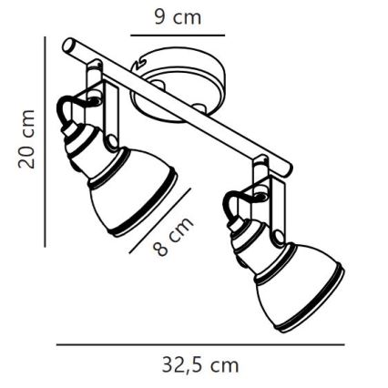 Nordlux - Spot ASLAK 2xGU10/35W/230V noir