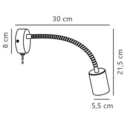 Nordlux - Spot mural flexible EXPLORE 1xGU10/7W/230V noir