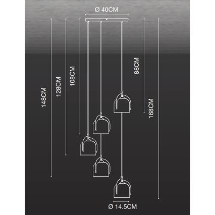Nordlux - Suspension filaire BOSHI 5xE14/40W/230V