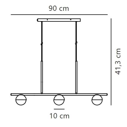 Nordlux - Suspension filaire CONTINA 3xG9/5W/230V laiton