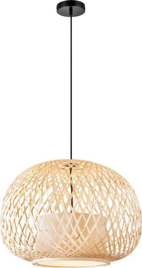 Nordlux - Suspension filaire HISOKA 1xE27/40W/230V noir/bambou