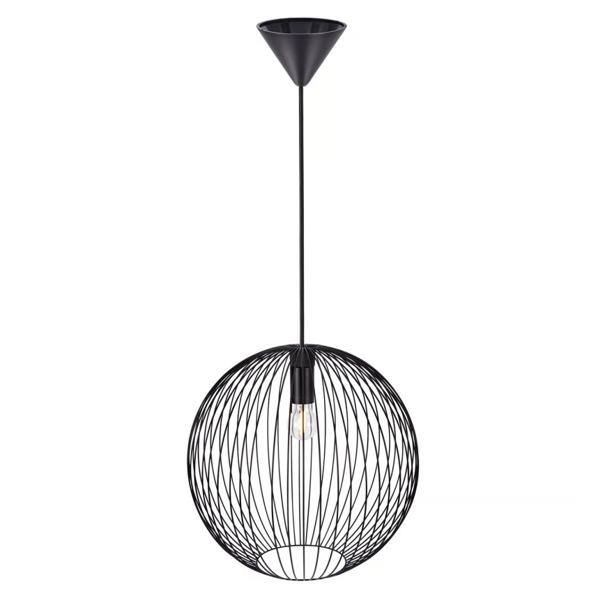 Nordlux - Suspension sur câble BERONI 1xE27/60W/230V noire Ø 35 cm
