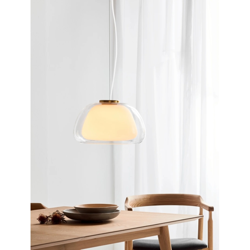 Nordlux - Suspension sur câble JELLY 1xE27/40W/230V blanc/transparent Ø 39 cm