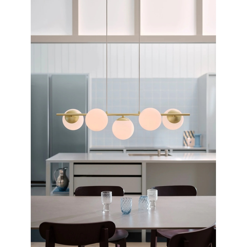 Nordlux - Suspension sur câble LILLY 5xE14/10W/230V laiton