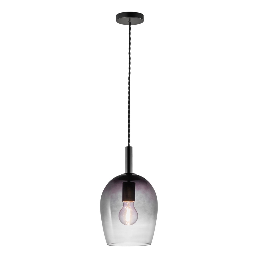 Nordlux - Suspension sur câble UMA 1xE27/40W/230V Ø 18 cm noir/fumé