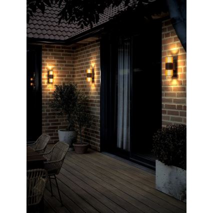 Nordlux - Wandlamp voor buiten ALUDRA 2xE27/15W/230V IP54 bruin