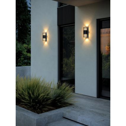 Nordlux - Wandlamp voor buiten ALUDRA 2xE27/15W/230V IP54 zwart