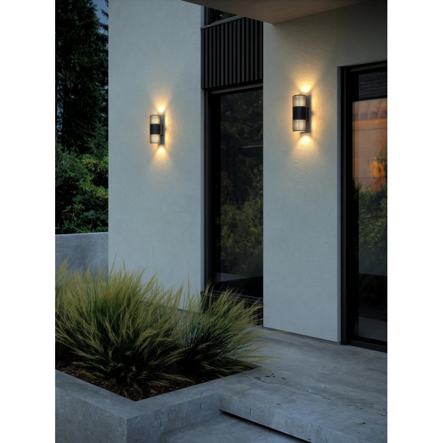 Nordlux - Wandlamp voor buiten ALUDRA 2xE27/15W/230V IP54 zwart