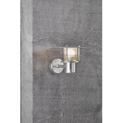 Nordlux - Wandlamp voor buiten BASTIA 1xE14/12W/230V IP54 mat chroom