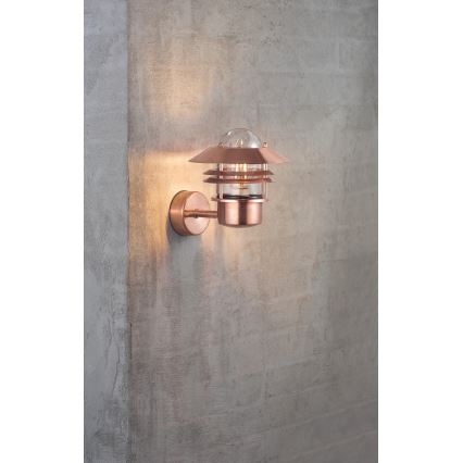 Nordlux - Wandlamp voor buiten BLOKHUS 1xE27/60W/230V IP54 koper