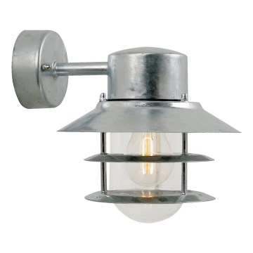 Nordlux - Wandlamp voor buiten BLOKHUS 1xE27/60W/230V IP54 zilver