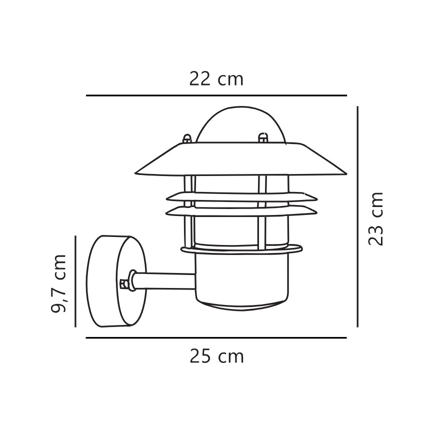 Nordlux - Wandlamp voor buiten BLOKHUS 1xE27/60W/230V IP54 zilver
