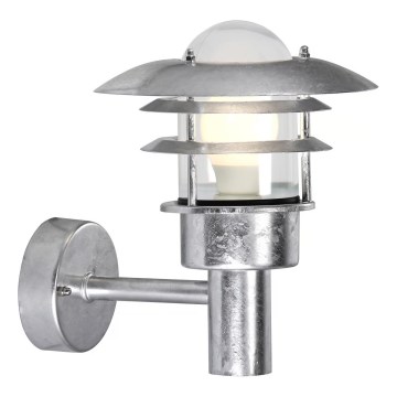 Nordlux - Wandlamp voor buiten LONSTRUP 1xE27/60W/230V IP44 zilver