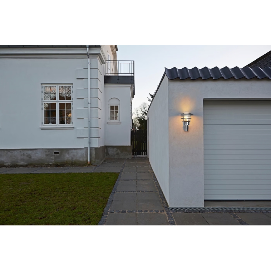 Nordlux - Wandlamp voor buiten LONSTRUP 1xE27/60W/230V IP44 zilver