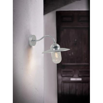 Nordlux - Wandlamp voor buiten LUXEMBOURG 1xE27/60W/230V IP54 zilver