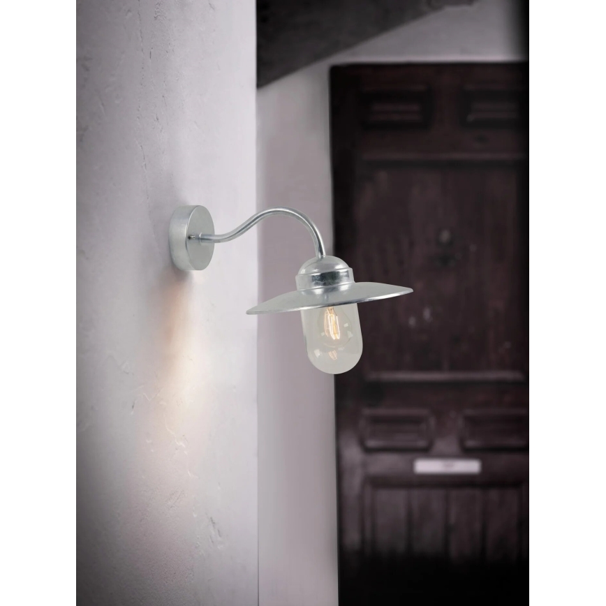 Nordlux - Wandlamp voor buiten LUXEMBOURG 1xE27/60W/230V IP54 zilver