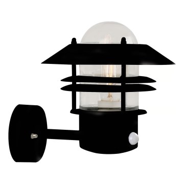 Nordlux - Wandlamp voor buiten met sensor BLOKHUS 1xE27/60W/230V IP54