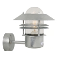 Nordlux - Wandlamp voor buiten met sensor BLOKHUS 1xE27/60W/230V IP54 zilver
