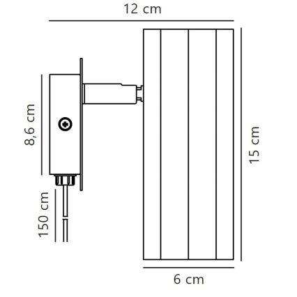 Nordlux - Wandspot ALANIS 1xGU10/15W/230V goud