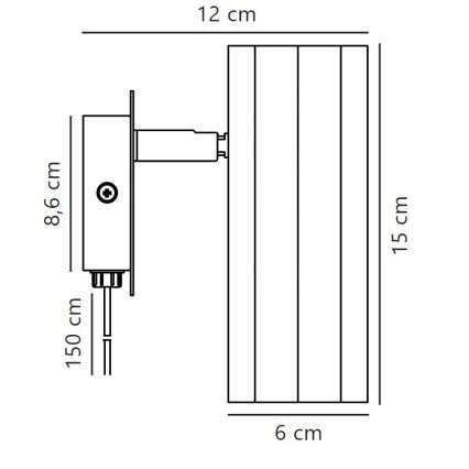 Nordlux - Wandspot ALANIS 1xGU10/15W/230V zwart