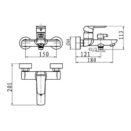 Novaservis - Badmengkraan NOBLESS TINA zwart