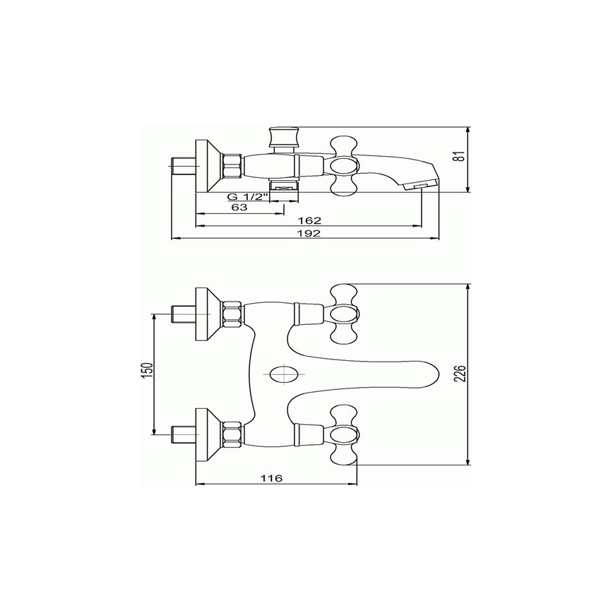 Novaservis - Badmengkraan TITANIA RETRO glanzend chroom