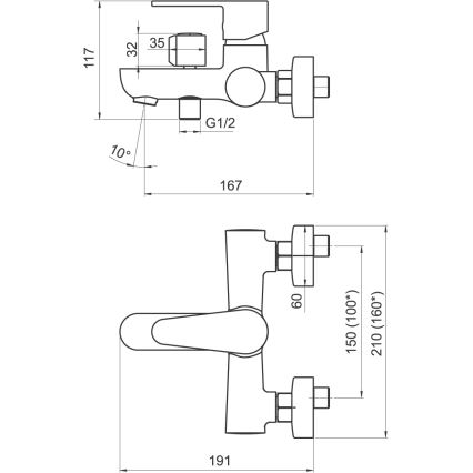 Novaservis - Badset met kraan TITANIA FRESH ECO, glanzend chroom