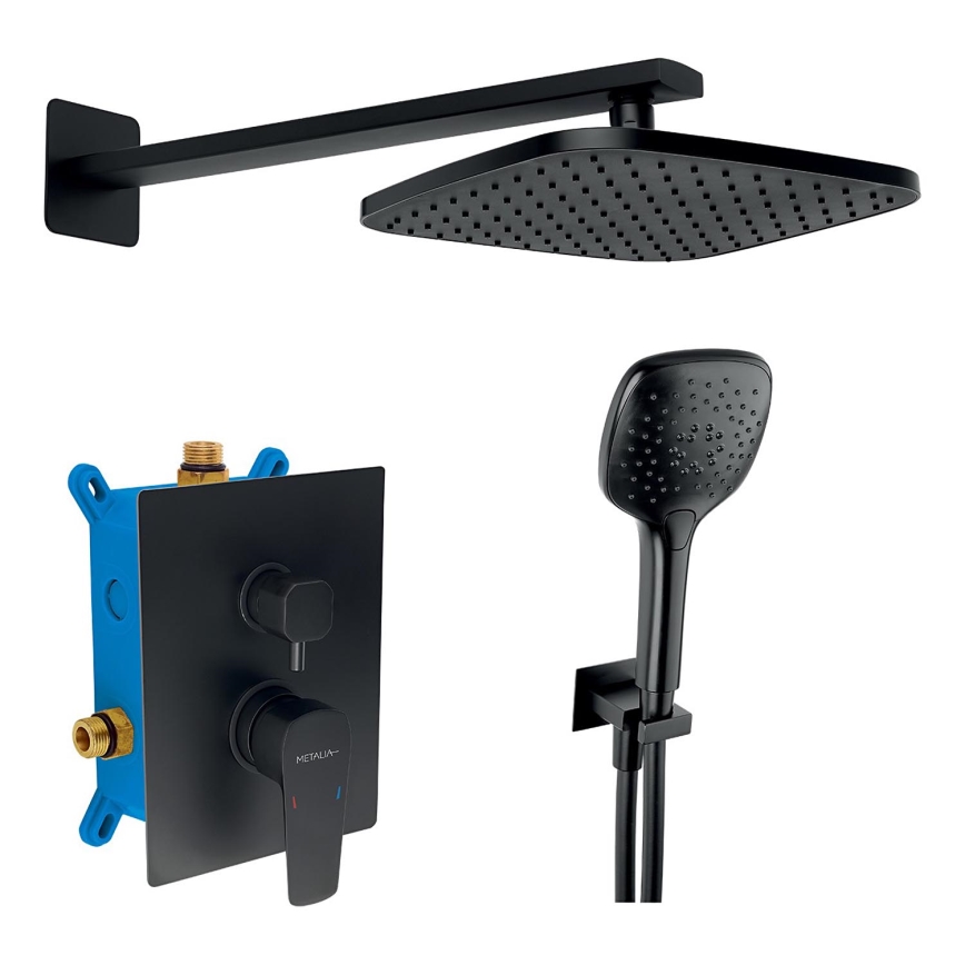 Novaservis - Colonne de douche avec robinetterie encastrée METALIA ECO mat noir