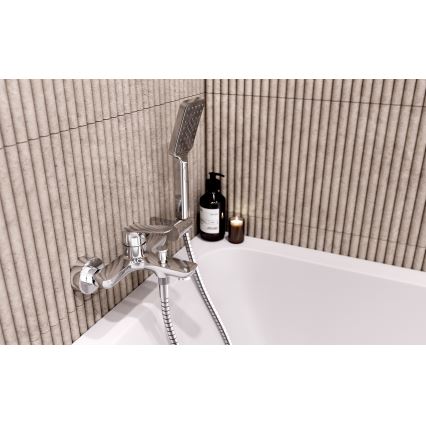 Novaservis - Ensemble pour baignoire avec mitigeur METALIA, chrome brillant