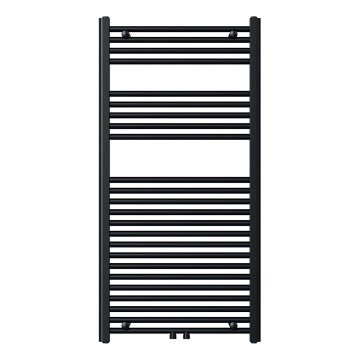 Novaservis - Handdoekradiator voor badkamer laddermodel 644W/230V 120x60 cm zwart recht