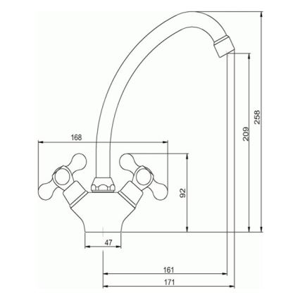 Novaservis - Keukenkraan TITANIA RETRO glanzend chroom