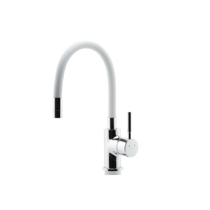 Novaservis - Kraan voor gootsteen met flexibele arm glanzend chroom/wit