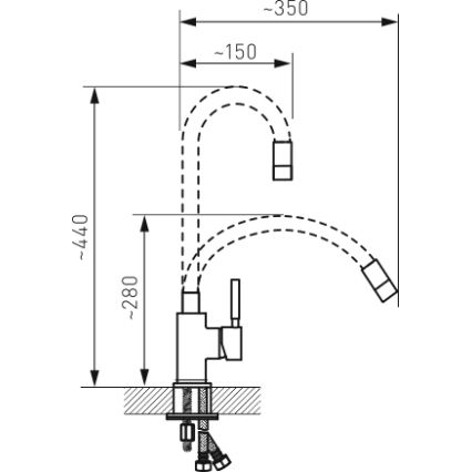 Novaservis - Kraan voor gootsteen met flexibele arm glanzend chroom/wit