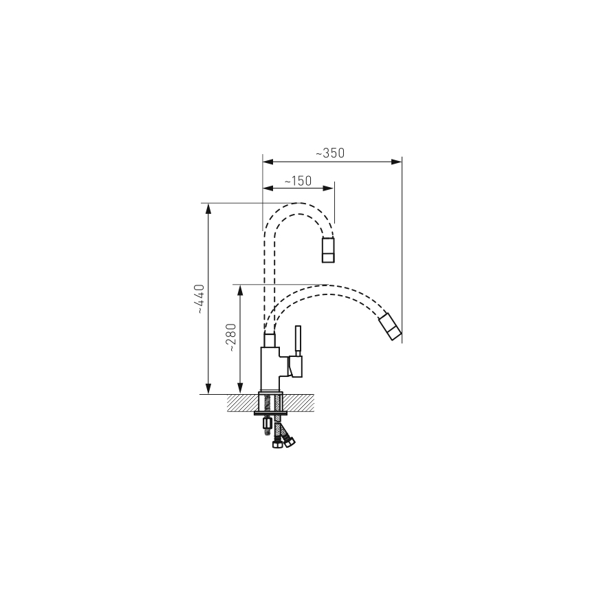Novaservis - Kraan voor gootsteen met flexibele arm glanzend chroom/wit