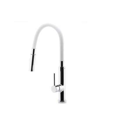 Novaservis - Kraan voor gootsteen met flexibele arm glanzend chroom/wit