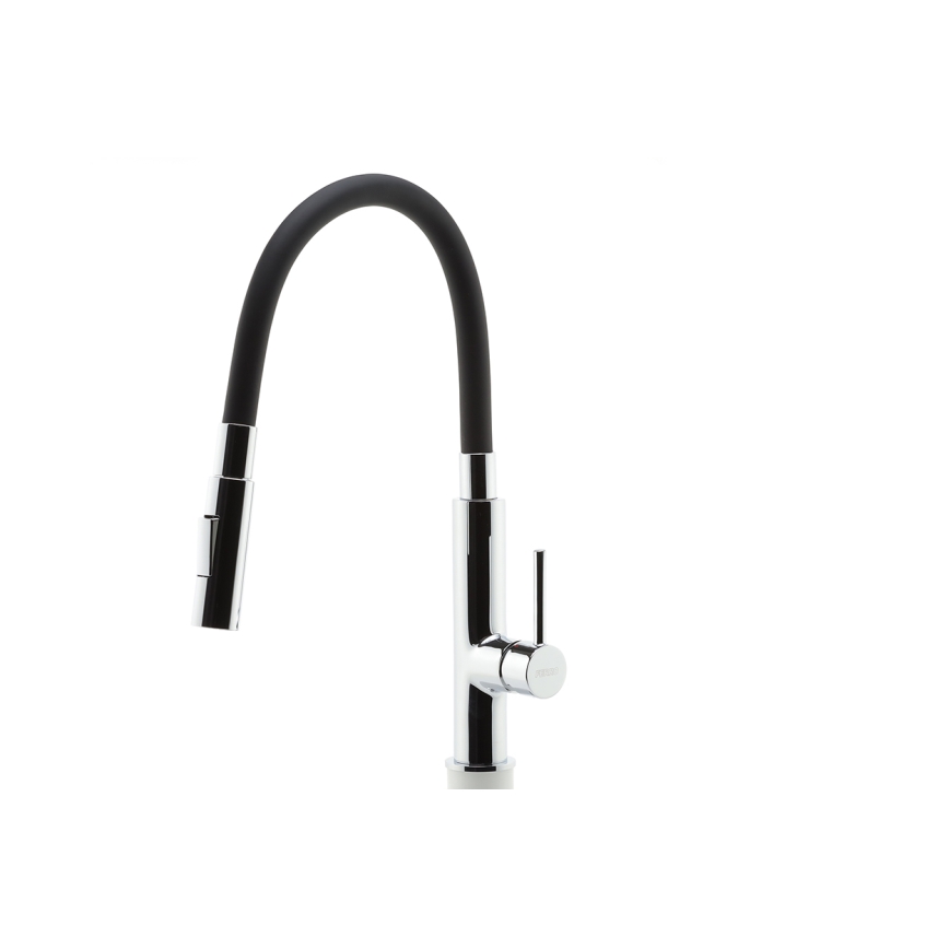 Novaservis - Kraan voor gootsteen met flexibele arm glanzend chroom/zwart