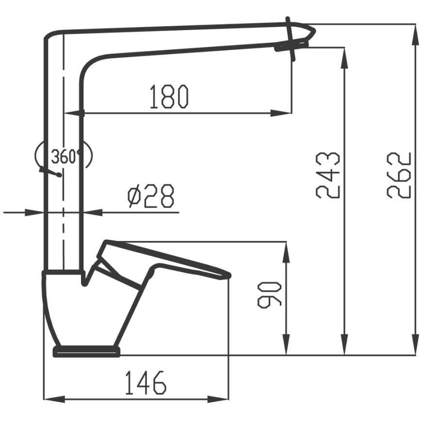 Novaservis - Kraan voor gootsteen METALIA 26,2 cm glanzend chroom