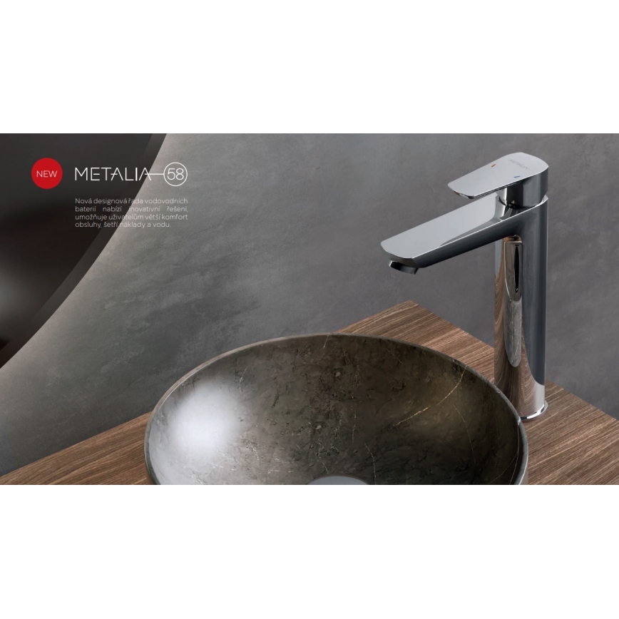 Novaservis - Kraan voor wastafel METALIA ECO 25,7 cm glanzend chroom