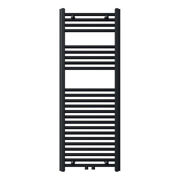 Novaservis - Laddervormige handdoekradiator voor badkamer 490W/230V 120x45 cm, zwart, recht