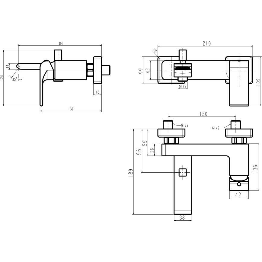 Novaservis - Mitigeur de baignoire NOBLESS SHARP chrome brillant